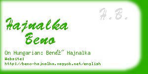 hajnalka beno business card